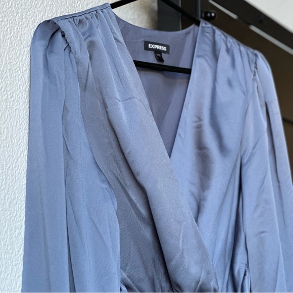 ✨ NWOT Express - Blue-Gray Cocktail Dress - SZ LG - Picture 8 of 8